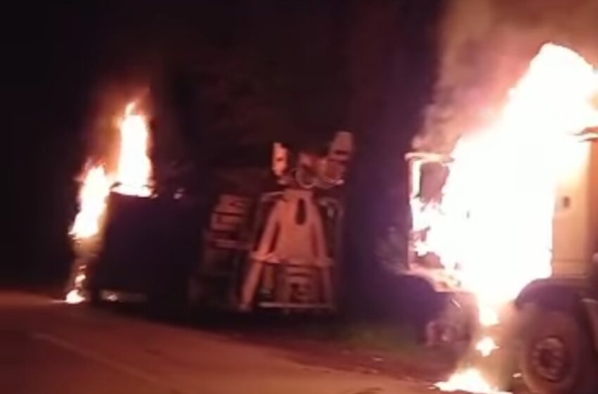  Ataque Incendiario Deja 5 Camiones Destruidos Anoche en Angol