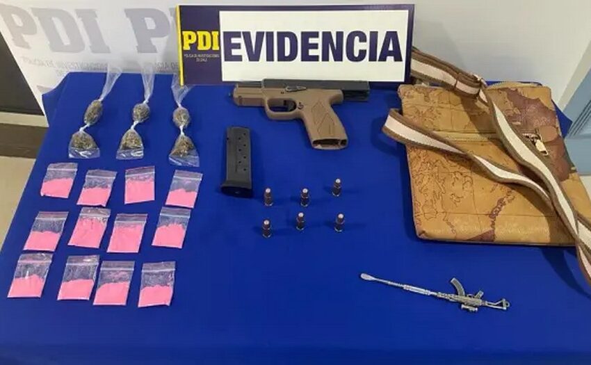  PDI De Villarrica Incauta Armas Y Drogas Detenidos 2 Hombres Y Una Mujer