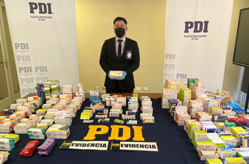  En Angol PDI incauta más de 10 mil comprimidos por comercialización ilegal de medicamentos